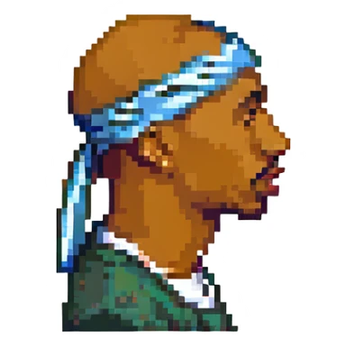 Репер 2Pac в профиль, no background sticker