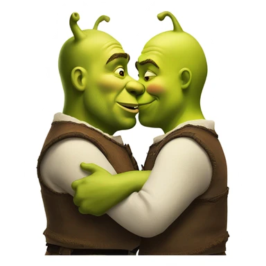 Shrek kissing another man sticker