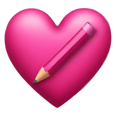 dark pink heart drawn with a pencil sticker