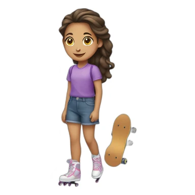 niña con patines sticker