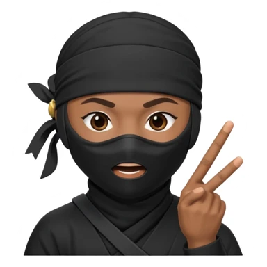 Crea un memoji con este emoji 🥷🏽 y este👈🏽 sticker
