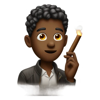 mysterious boy with a lit cigar sticker