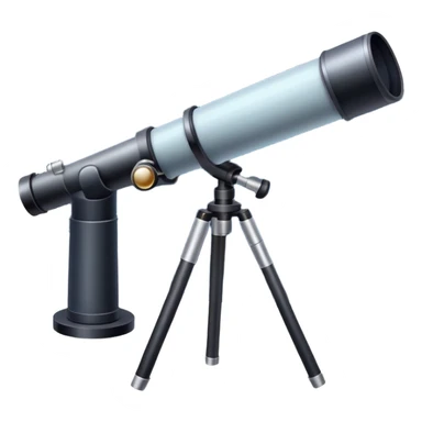 An icon featuring a telescope, stars, and a planet, symbolizing astronomy. The design includes a crescent moon, distant galaxies, and constellations, representing the study of space and celestial bodies. Transparent background highlights the exploration of the universe and cosmic phenomena. sticker