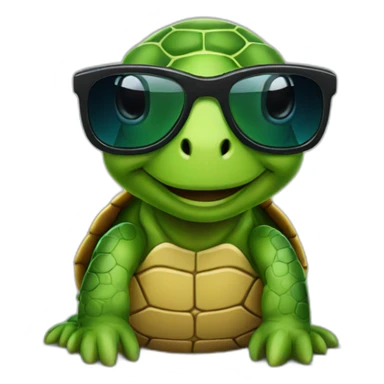 a turtle with sunglass sticker