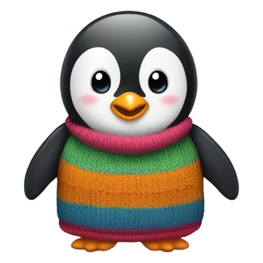 cute penguin in a big sweater sticker