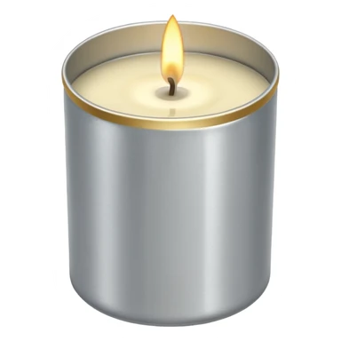 Vanilla candle – cream-colored wax in a silver tin sticker