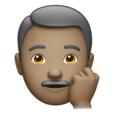 thinkin face hand on chin sticker