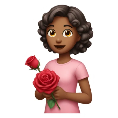 Girl with a Rose sticker