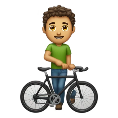 hombre gordo pelon con bicicleta sticker