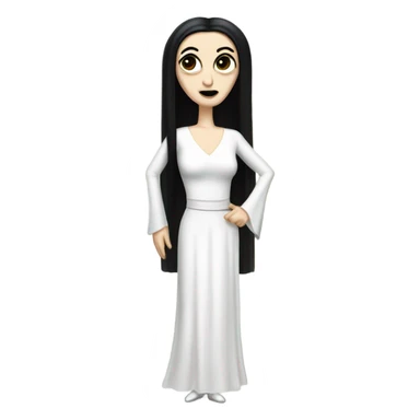Tall realistic thin Morticia Addams Princess Leia in white ballet  sticker