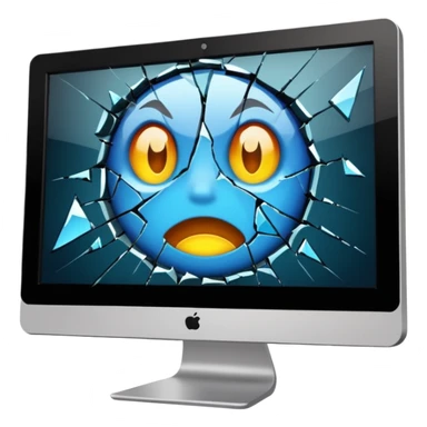 Broken computer monitor sticker