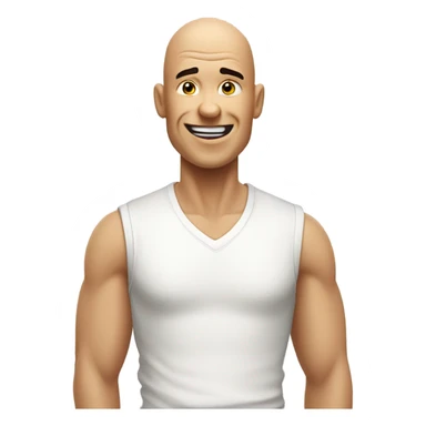 A bald man Mr clean mewing sticker
