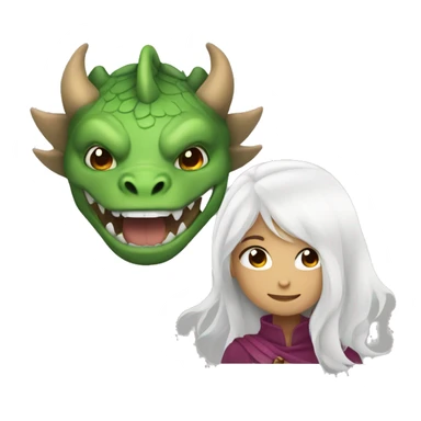 Dragon and white hair gir sticker
