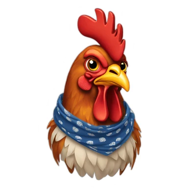 rooster wearing a bandana sticker