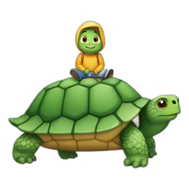 Tortue sur une louloute sticker