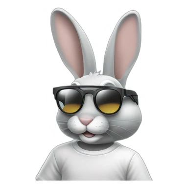 Bugs bunny streetwear cybertech smart glasses point from him up doing a moonwalker sticker