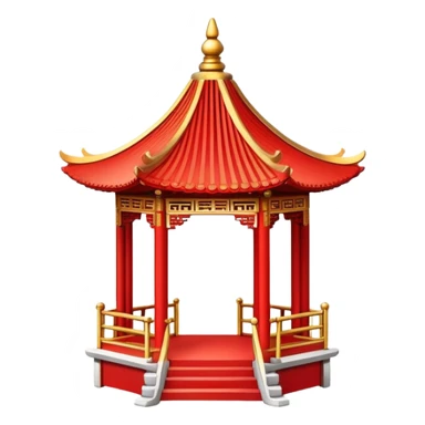 Small delicate Chinese pavilion sticker