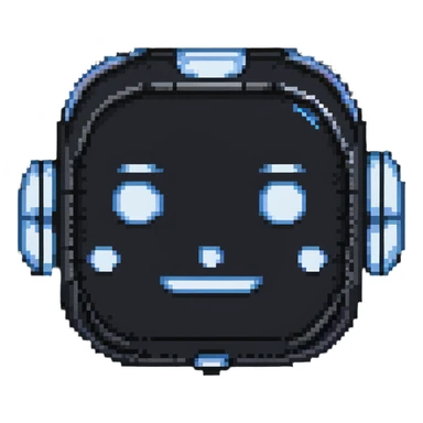 simple digital chatbot face sticker