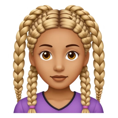 women ios emoji braids sticker
