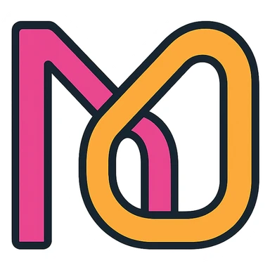 intertwining of two letters M and O sticker