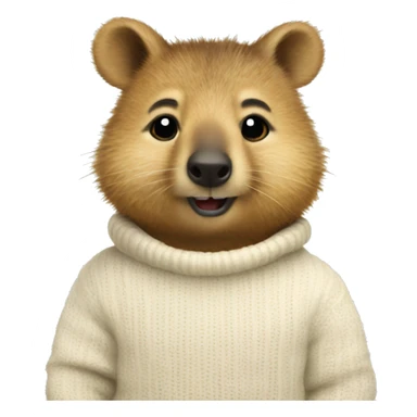 Quokka wearing an ivory sweater sticker