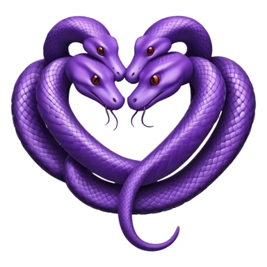 Two purple snakes making a heart sticker