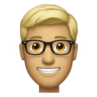 Handsome Flirty blond man with short hair and persol glasses sticker