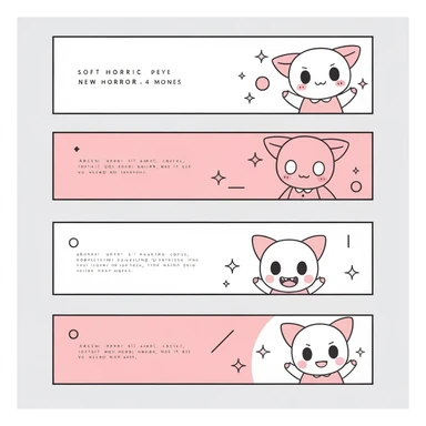 pastel horror banner, cute, expressive, minimal, new variation 4 sticker