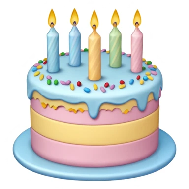 1 layer pastel birthday cake sticker