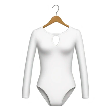 white long sleeve closed neck shapewear bodysuit sticker