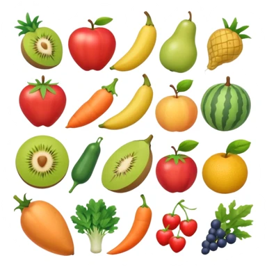 Emoji of checklist with healthy food icons, nutrition planning, flat minimal emoji, pastel colors sticker