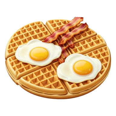 Waffles eggs and bacon sticker