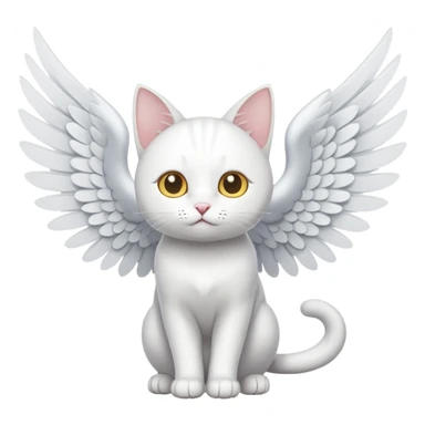 white cat with wings sticker