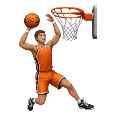 an arm dunking a basketball into a hoop sticker