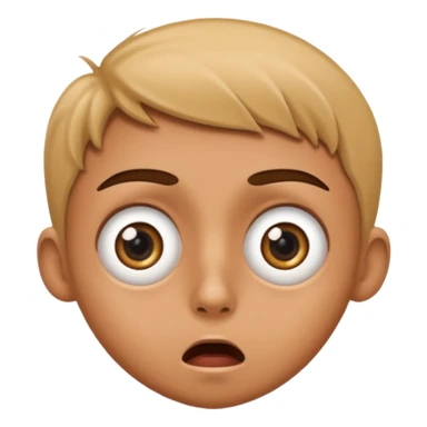 Shocked face with wide a big eyes on his face sticker