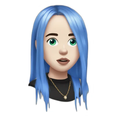 Billie eilish chanteuse cheveux bleus yeux bleus sticker