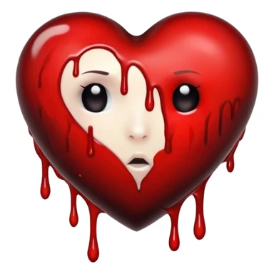 Black heart with blood drips sticker