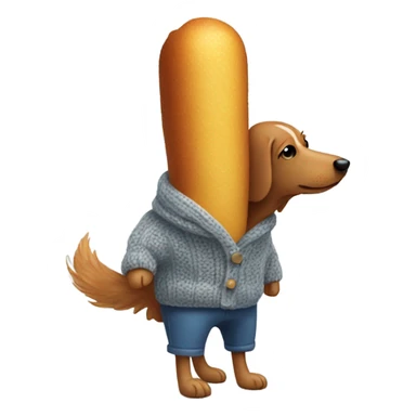 Corndog with a wool sweater sticker