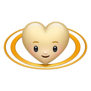 Saturn as a heart with the rings around it cute sticker