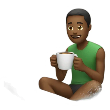 Person drinking coffee while surfing sticker