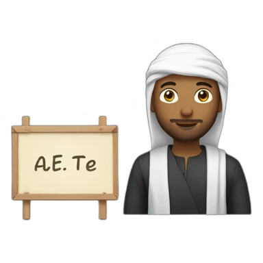 Homme en Qamis avec un panneau où il y’a écrit « je t’aime » sticker