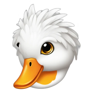 Pato blanco pico naranja dibujo sticker