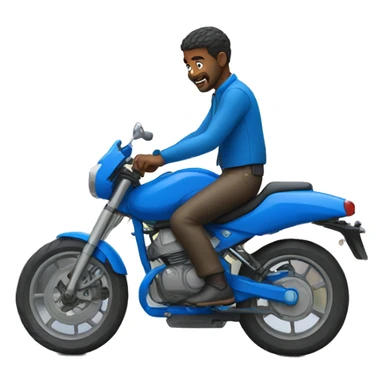 Man riding a blue street bike sticker