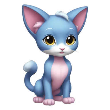 Chibi Anthro Mew-Pokémon full body sticker