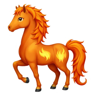 Worried fire horse emoji  sticker