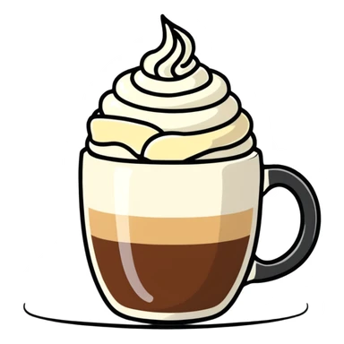 Raf coffee mug with whipped cream on top sticker