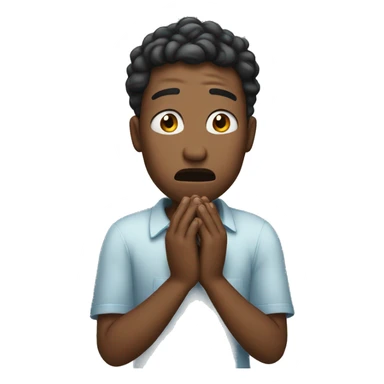 Person crying with their hands sticker