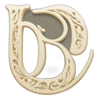 Calligraphic B letter sticker