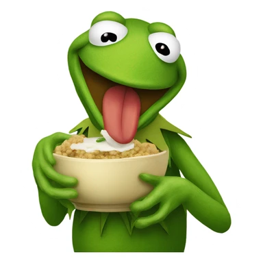 Kermit the frog eating Kermit the frog. sticker