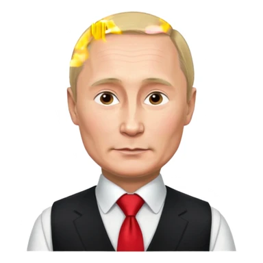 putin in vest with tie sticker